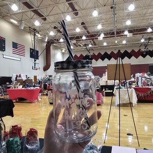 Hand Etched Wag More Bark Less Beautiful Beacons Glass Mason Jar With Straw